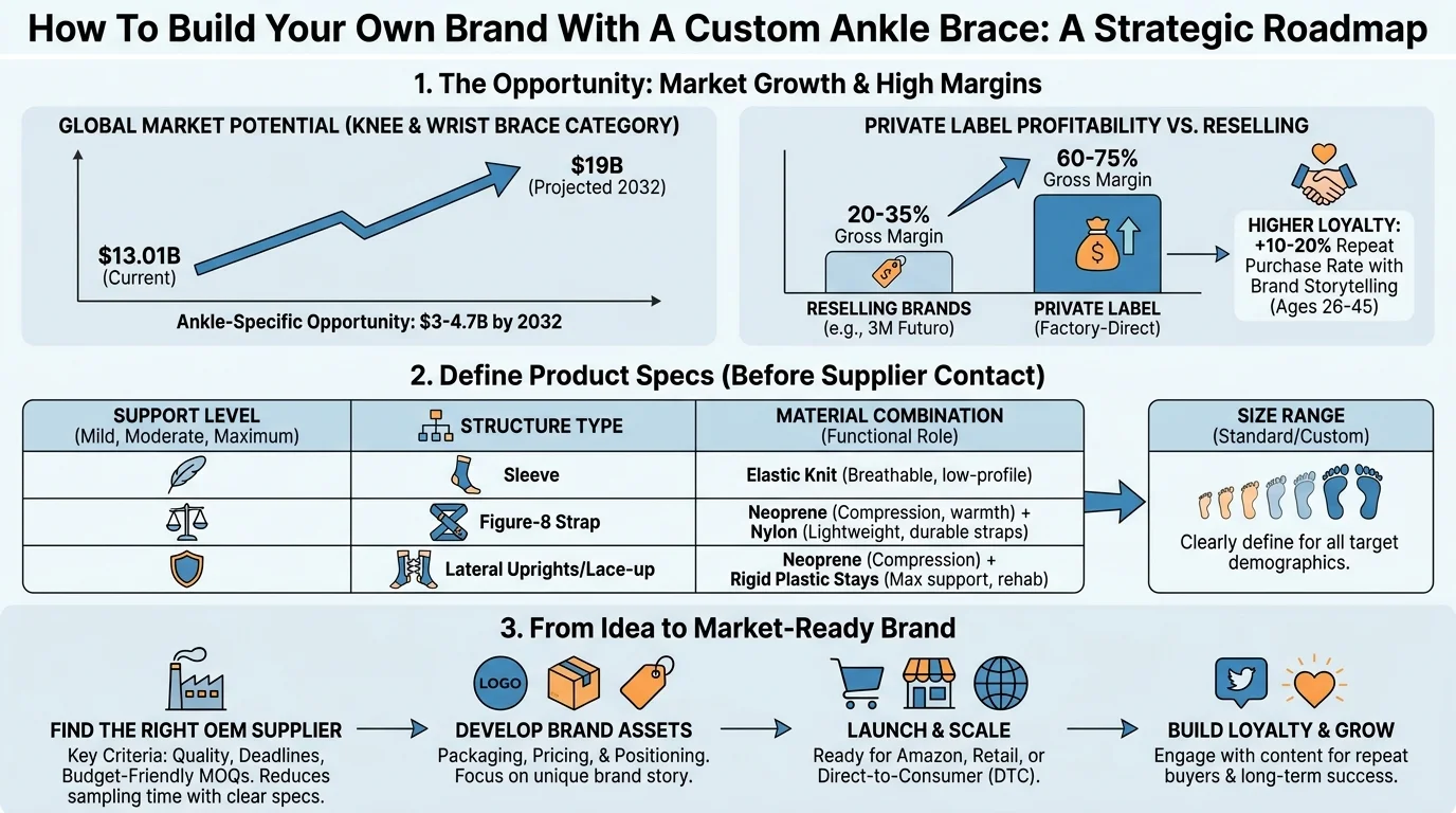 info map of custom ankle brace